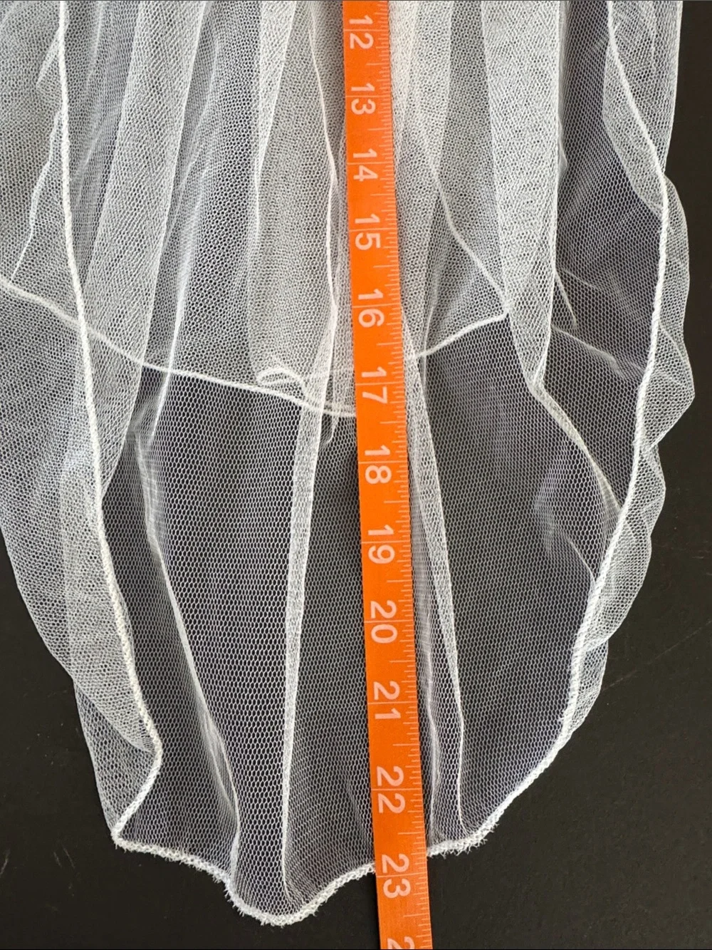 White Short Veil Comb